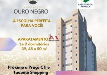 Apartamento 2 dormitórios c/suíte em construcão na chácara do visconde - taubaté/sp