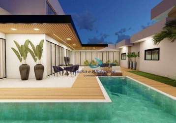 Linda casa em construção condomínio villagio do engenho 4 suítes salas gourmet piscina deck seco 6 vagas projeto diferenciado estuda parte em permuta