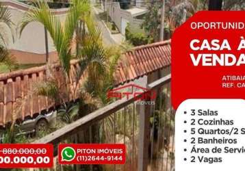 Casa com 5 dormitórios à venda, 533 m² por r$ 800.000,00 - parque do arco iris - atibaia/sp