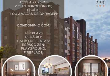 Apartamento com 3 quartos à venda na rua tavares de lyra, parque da fonte, são josé dos pinhais, 44 m2 por r$ 245.000