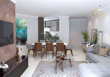 Apartamento com 3 dormitórios à venda, 107 m² por r$ 903.000,00 - vila guilhermina - praia grande/sp