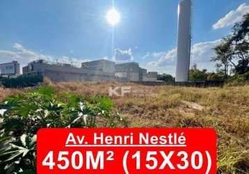 Terreno com 450m²  residencial ou comercial à venda na av. henri nestlé - ribeirão preto