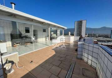 Cobertura com 3 dormitórios à venda, 199 m² por r$ 690.000,00 - caiçara - praia grande/sp