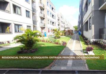 Apartamento no condomínio tropical conquiste no bairro do cristo redentor com 2 quartos, suíte e área de lazer completa