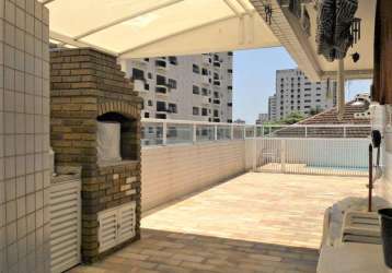 Apartamento garden com piscina e churrasqueira a venda em santos, localizado no bairro do gonzaga.