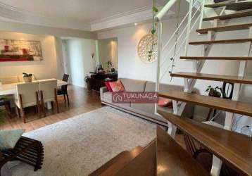 Cobertura duplex na vila augusta com 3 dormitórios à venda, 190 m² por r$ 1.300.000 - guarulhos/sp