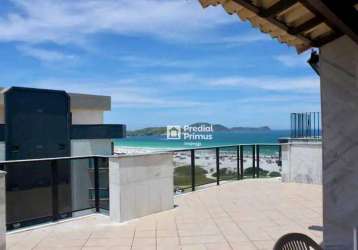 Apartamento duplex à venda, 264 m² por r$ 1.900.000,00 - praia do forte - cabo frio/rj