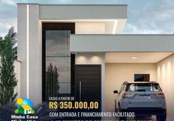 Casa de 3/4 c suite com quintal no santa luzia por 350.000,00 e entrada em 18 x