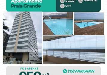 Sensacional apartament 3 quartos no jardim real praia grande - frente mar