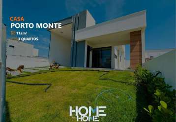 Condomínio porto monte - casa com 3 quartos e varanda gourmet