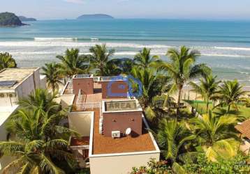 Casa à venda pé na areia na praia do sapê no bairro maranduba em ubatuba, 4 suítes com vista para o