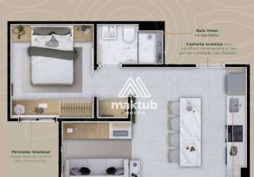 Apartamento com 2 dormitórios à venda, 34 m² por r$ 335.381,00 - jardim bela vista - santo andré/sp