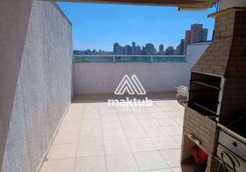 Cobertura com 2 dormitórios à venda, 82 m² por r$ 380.000,00 - santa maria - santo andré/sp