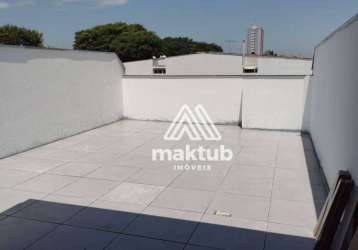 Cobertura à venda, 120 m² por r$ 530.000,00 - vila homero thon - santo andré/sp