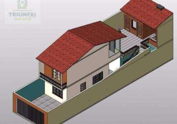 Sobrado com edícula e àrea de churrasqueira à venda, 170 m² por r$ 400.000 - jardim turmalina - sorocaba/sp