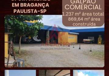 Galpão com 869m2 para locação em bragança paulista-sp