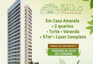 Apartamento à venda, 2 quartos, 1 suíte, 1 vaga, casa amarela - recife/pe