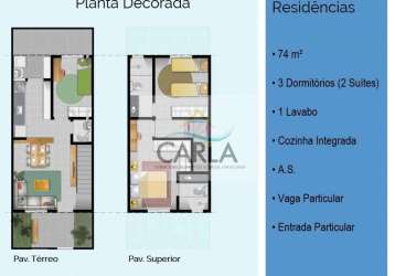 Casa com 3 quartos à venda no jardim primavera, guarujá , 74 m2 por r$ 400.000