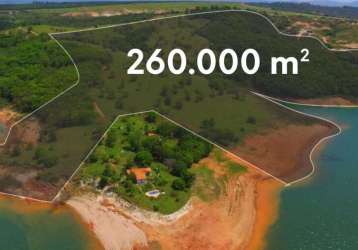 Excelente area para venda em capitolio-mg na represa de furnas, com 260.000 m2 e 900 m de margem para represa, ideal para loteamento