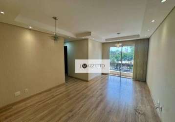 Apartamento com 3 dormitórios para alugar, 85 m² por r$ 3.545/mês - jardim pau preto - indaiatuba/sp