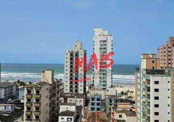 Apartamento de frente, com vista para o mar, 2 quartos, à venda, 97 m² - vila guilhermina - praia grande/sp