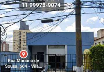 Galpão/depósito para venda possui 700m2, no tatuapé. terreno 10 x 50, estudo permuta.