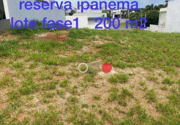 Terreno à venda, 200 m² por r$ 175.000,00 - condomínio reserva ipanema - sorocaba/sp