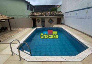 Casa com 3 dormitórios, 200 m² - venda por r$ 1.990.000,00 ou aluguel por r$ 7.620,00/mês - jardim excelsior - cabo frio/rj