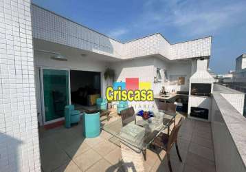 Cobertura com 3 dormitórios à venda, 180 m² por r$ 950.000,00 - vila nova - cabo frio/rj