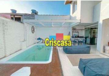 Casa com 4 dormitórios, 230 m² - venda por r$ 950.000,00 ou aluguel por r$ 7.560,00/mês - palmeiras - cabo frio/rj