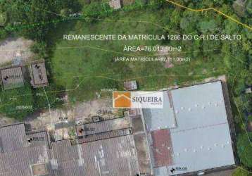 Área, 88000 m² - venda por r$ 16.000.000,00 ou aluguel por r$ 60.000,00/mês - distrito industrial - salto/sp