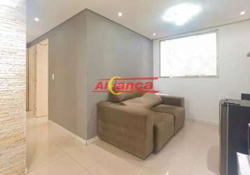 Apartamento a venda na vila rio, ao lado do shopping maia, 44 m², 2 dormitórios, 1 vaga