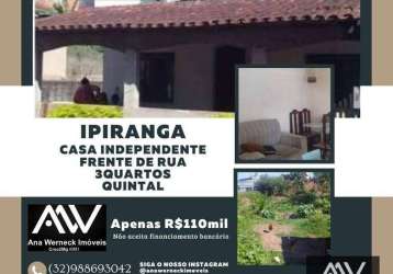 Casa com 3 dormitórios à venda, 100 m² por r$ 110.000,00 - ipiranga - juiz de fora/mg