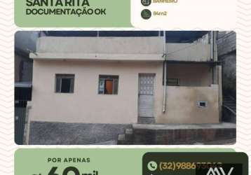 Casa com 2 dormitórios à venda, 84 m² por r$ 60.000 de entrada - santa rita de cássia - juiz de fora/mg