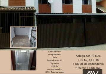 Apartamento com 3 dormitórios para alugar, 70 m² por r$ 750,00/mês - progresso - juiz de fora/mg