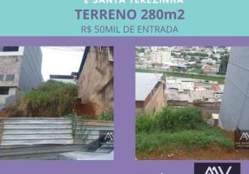 Terreno à venda, 280 m² por r$ 50.000 -de entrada - centenário - juiz de fora/mg