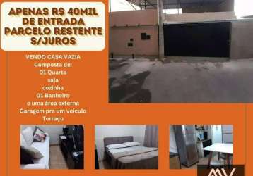 Casa com 1 dormitório à venda, 70 m² por r$ 40.000 de entrada - ladeira - juiz de fora/mg