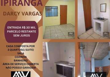 Casa com 3 dormitórios à venda, 120 m² por r$ 30.000 de entrada - ipiranga - juiz de fora/mg