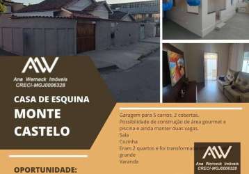 Casa com 1 dormitório (reversível em 2)  à venda, 72 m² por r$ 295.000 - monte castelo - juiz de fora/mg