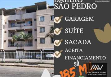 Apartamento com 2 dormitórios à venda, 66 m² por r$ 185.000,00 - são pedro - juiz de fora/mg