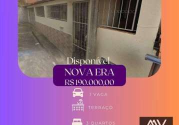 Casa com 3 dormitórios à venda, 90 m² por r$ 190.000,00 - nova era - juiz de fora/mg