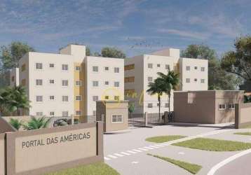 Apartamento lançamento com 2 quarto à venda, 48 m² por r$ 190.000 - condomínio portal das américas - tatuí/sp