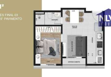Apartamento com 1 dormitório à venda, 35 m² por r$ 273.000,00 - vila carrão - são paulo/sp