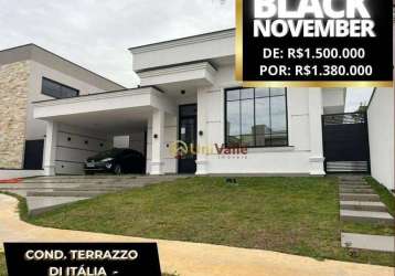 Casa com 3 dormitórios à venda, 158 m² por r$ 1.500.000,00 - condomínio residencial terrazzo di itália - taubaté/sp