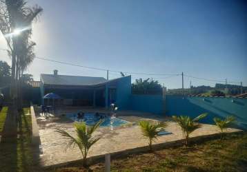 'título: linda chácara no bairro caguassu com piscina e espaço gourmet'