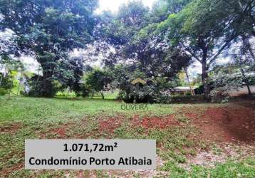 Terreno à venda, 1071 m² por r$ 900.000,00 - condominio porto atibaia - atibaia/sp