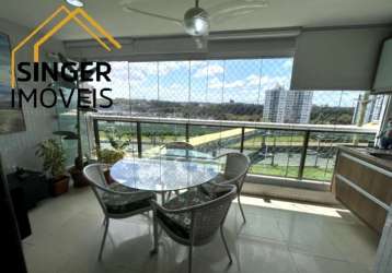 Lindo apartamento no cond. le parc, com 3 quartos (2 suítes), 2 vagas soltas, 112 m², ar condicionado, varanda gourmet, vista livre, infraestrutura