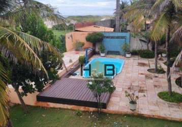 Casa pé na areia com 8 quartos à venda, 300 m² por r$ 650.000 - marina do morro branco - beberibe/ce