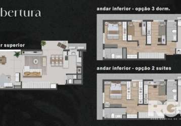 Cobertura edifício residencial camille &lt;br&gt;- andar inferior: o elevador dá acesso ao andar inferior e ao superior&lt;br&gt; - opção a) 3 dorm. (1 suíte), banheiro dos outros 2 dorm. e lavanderia