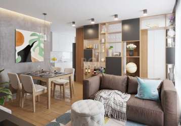 Ótimo apartamento estilo loft, no condomínio copacabana, bairro tristeza, fundos, com 49,12m² de 1 dormitório e vaga. possui living amplo, 1 dormitório estilo loft com divisão por móvel sob medida con